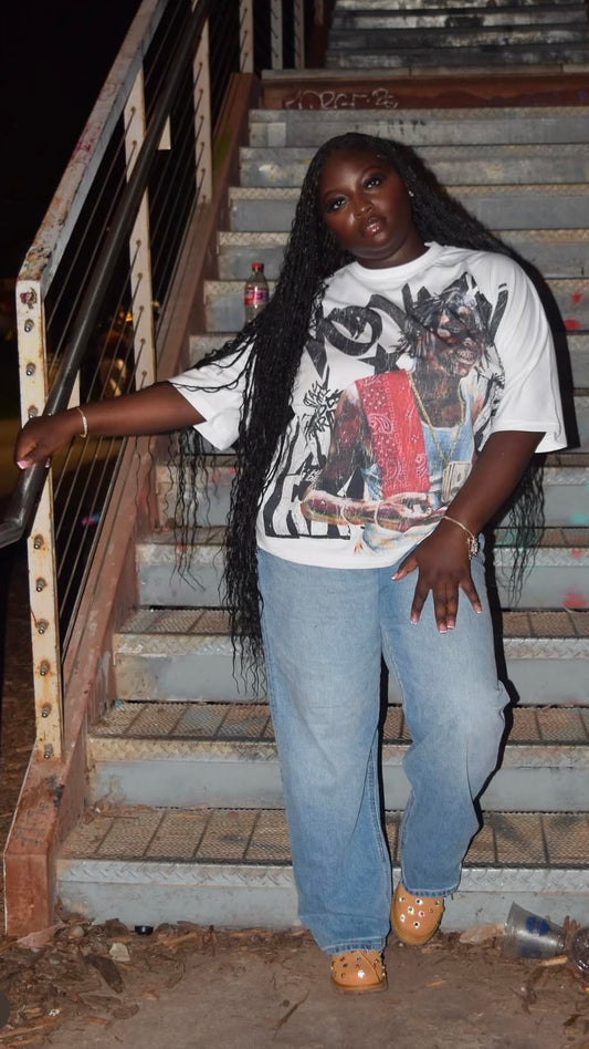 White Work Harder Tee